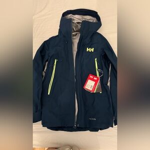 Helly Hansen Teal Jacket with Bright Yellow Zipper